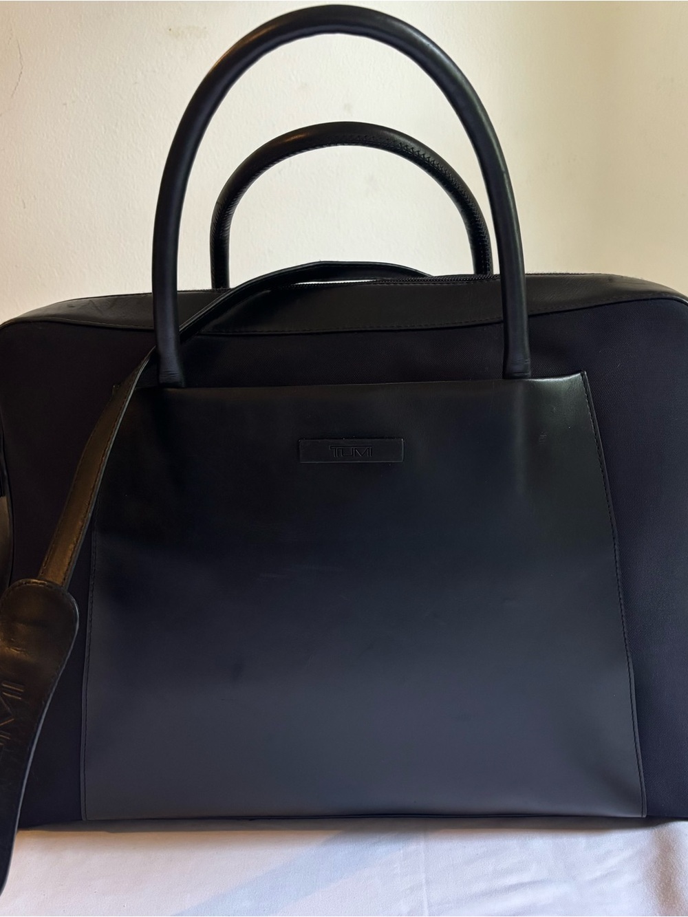 TUMI Executive Laptop/Briefcase in black leather/neoprene mix
